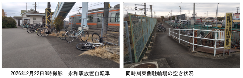 永和駅の放置自転車と対応予算（愛西市）